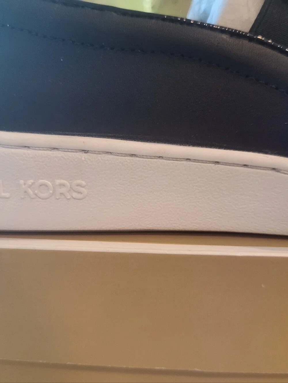Michael Kors Keaton Black Leather Slip On Sneakers Size 7